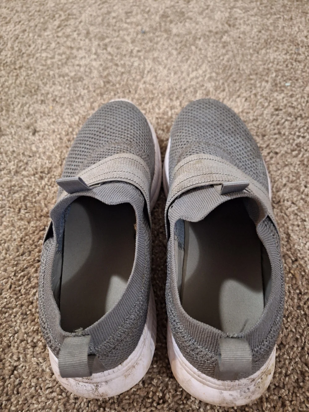& Other Stories Men's Gray Knit Slip-On Sneakers with White Sole